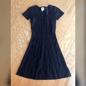 REISS Hallie KNITTED DRESS BLACK